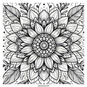 Flower Coloring Pages Of Intricate Daisy Mandala