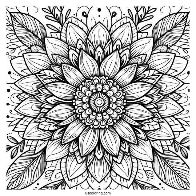 Flower Coloring Pages Of Intricate Daisy Mandala