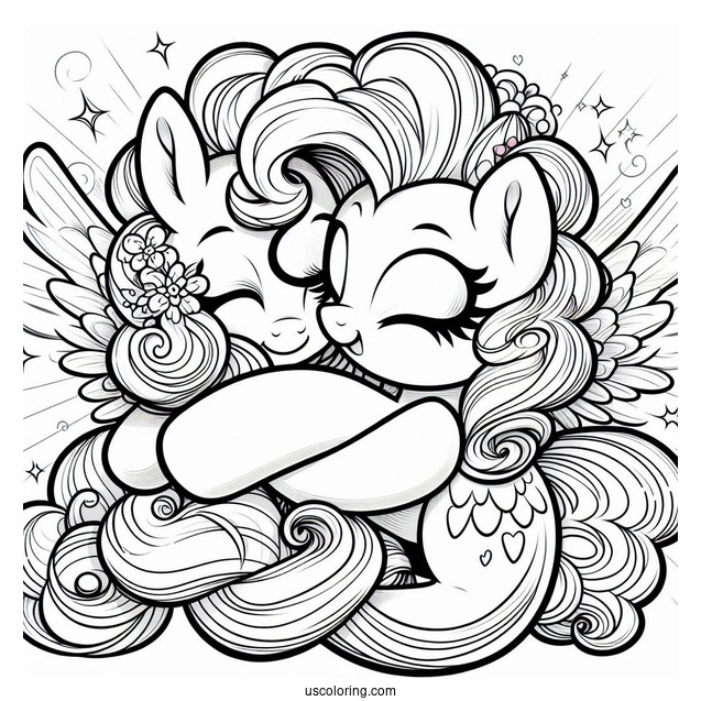 Pinkie Pie Coloring Page Of Trinity Pie Hugging