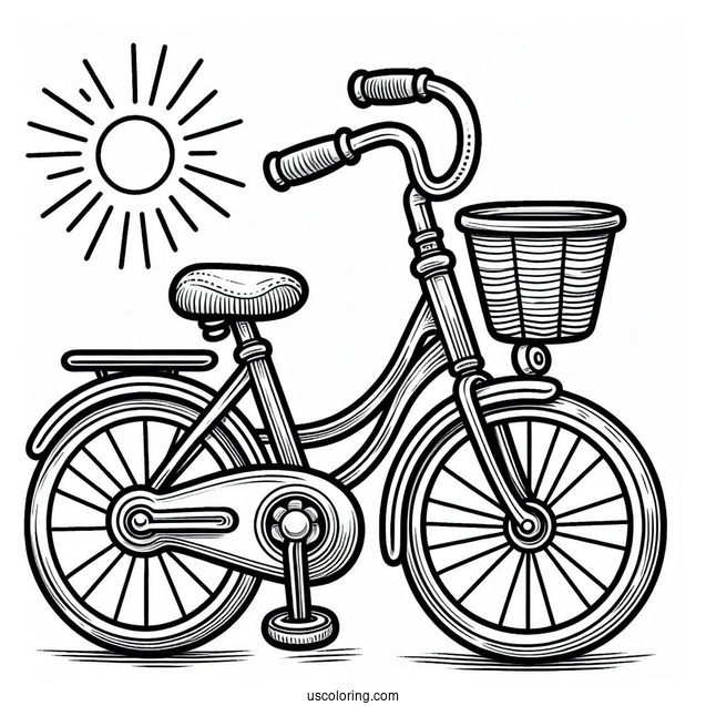 Bicycle Coloring Page Of Kids Tricycle