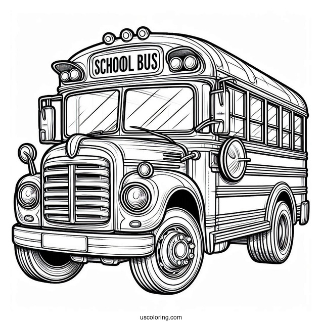 Traditional School Bus Coloring Sheet