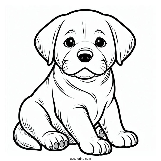 Labrador Puppy Coloring Sheet For Kids