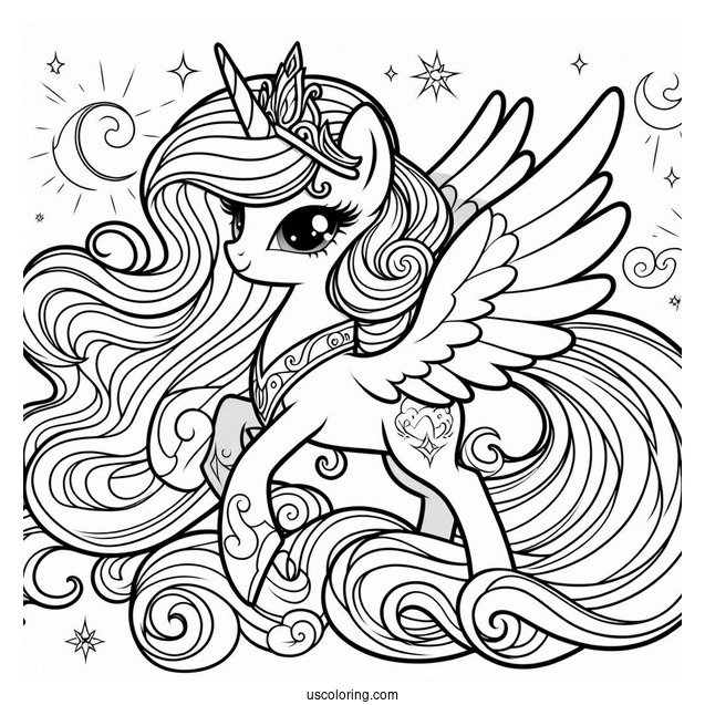 Majestic Princess Celestia Coloring Page
