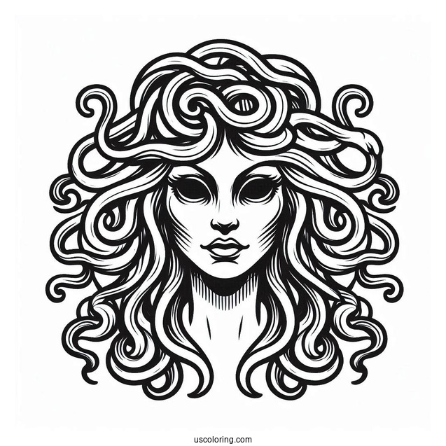 Scary Medusa Coloring Page Head For Kids