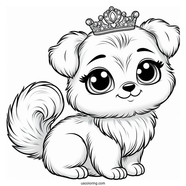 Palace Pets Coloring Page Of Nuzzles Wearing Crown