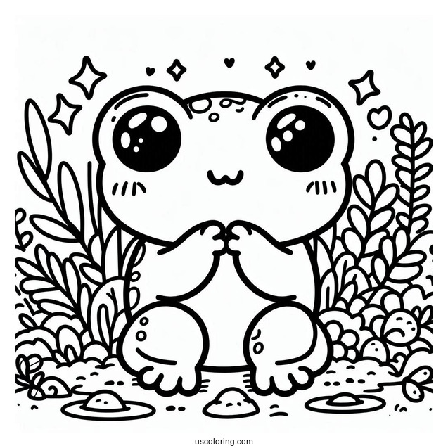 Cute Kawaii Frog In The Wild