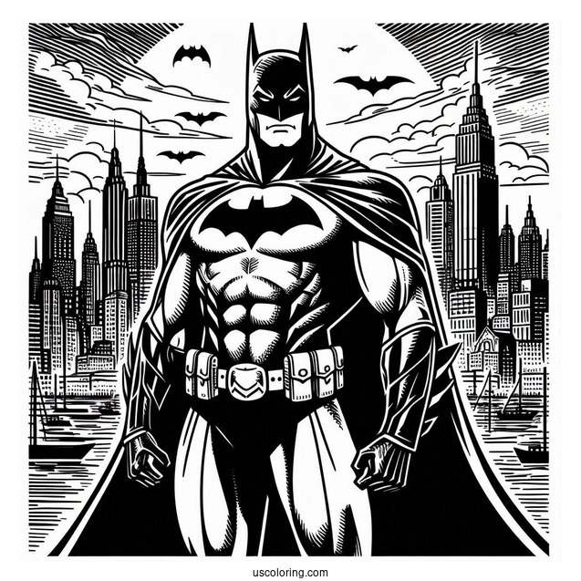 Dark Knight Batman Standing In Gotham