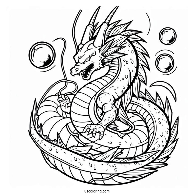 Shenron Dragon Over Capsule Corp Dragon Ball Z Coloring Page