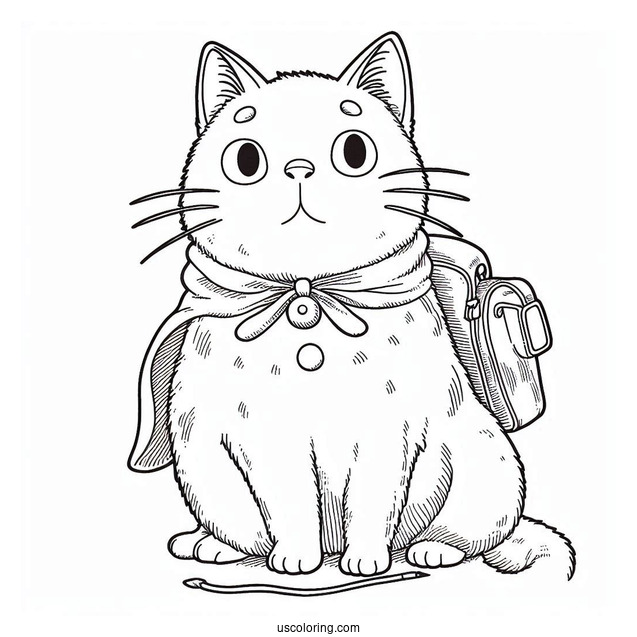 Studio Ghibli Coloring Page of The Cat Returns Haru And The Baron