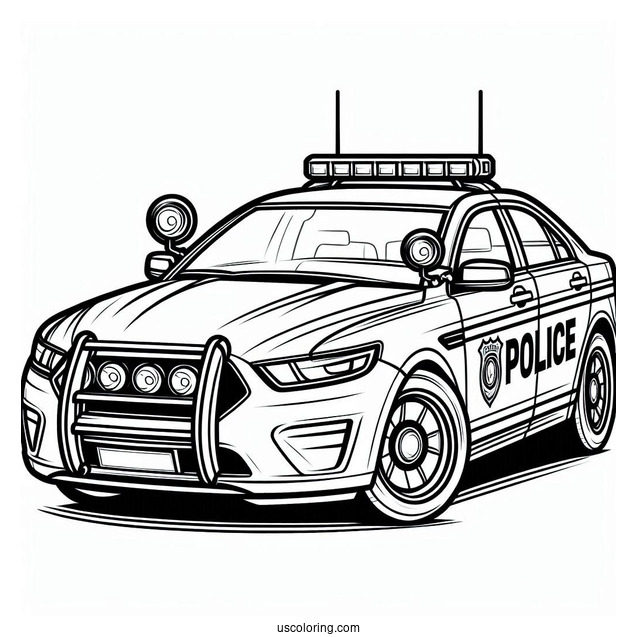 Simple Outline Of Police Car