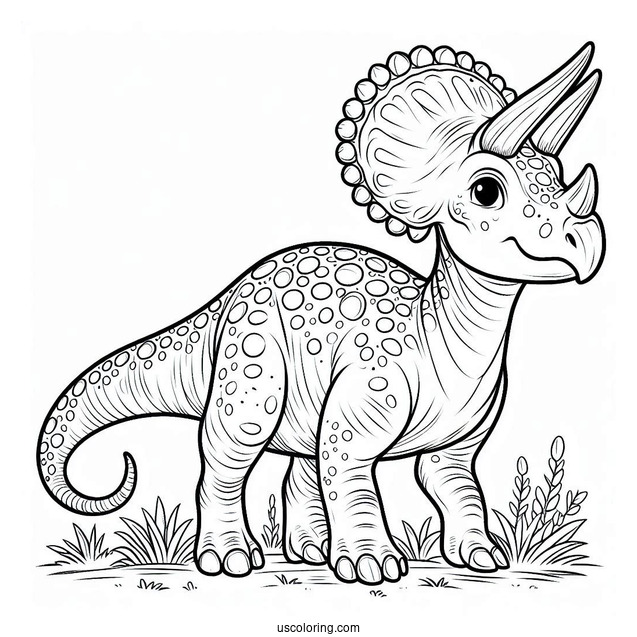 Parasaurolophus Coloring Page With Triceratops