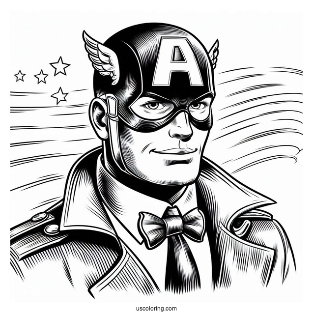 Vintage Themed Captain America From Comic Book