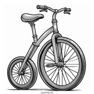Bicycle Coloring Page Of Easy Unicycle