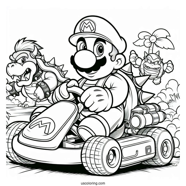 Mario Kart With Bowser And Donkey Kong Racing