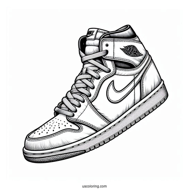 Nike Coloring Page Of Detailed Air Jordan 1