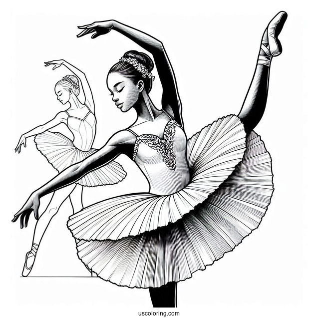 Ballerina Practising Dance Moves