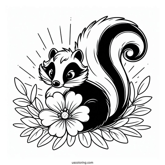Simple Outline Of Flower The Skunk