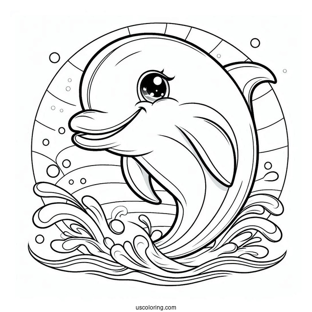 Smiling Dolphin Coloring Sheet For Kids