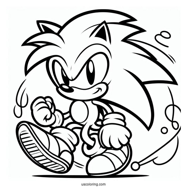 Coloring Page Of Sonic the Werehog For Kids