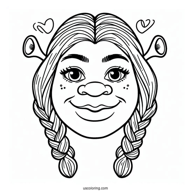 Shrek Face Coloring Page For Kids