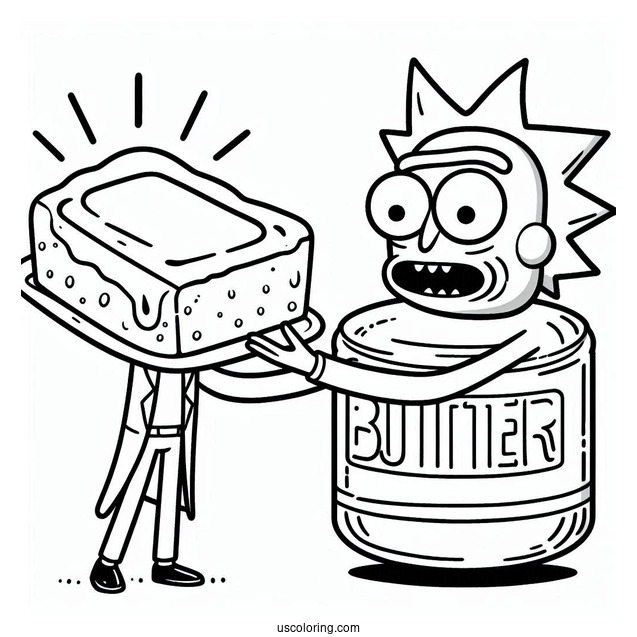 Butter Passing Robot from Rick and Morty Coloring Page