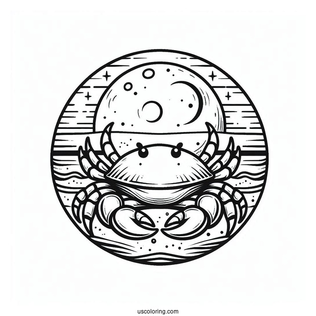 Nigerian Moon Crab Coloring Page At The Beach