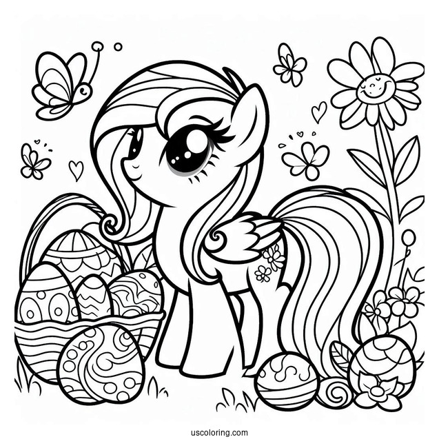 Easter My Little Pony Coloring Sheet