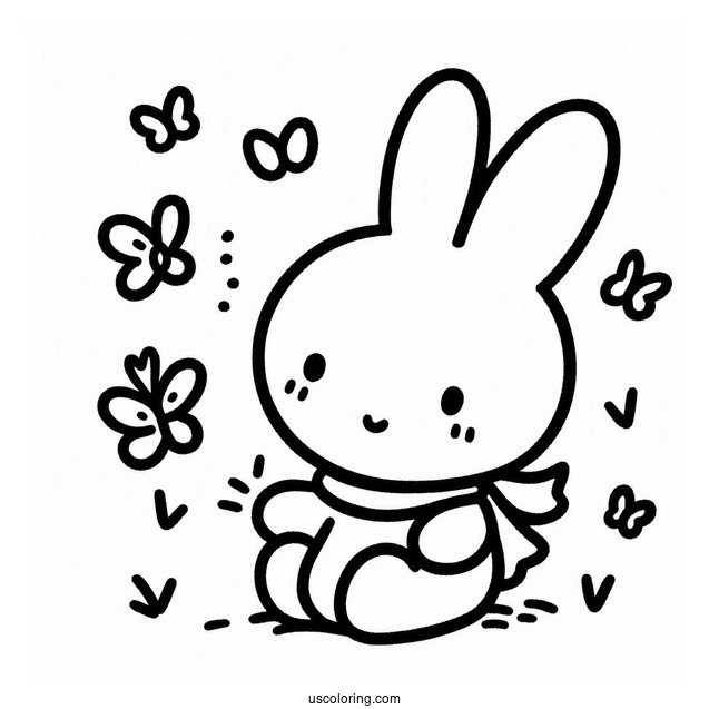 Simple Miffy Coloring Page Outline
