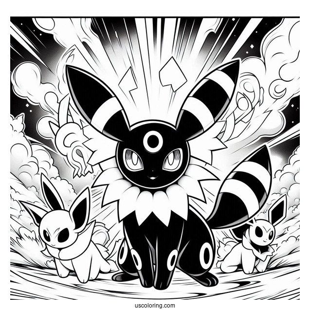 Umbreon VMax Dark Signal Pokemon Card Coloring Page