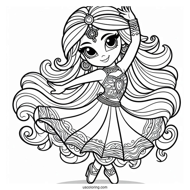 Shimmer And Shine Coloring Page Dancing For Kids