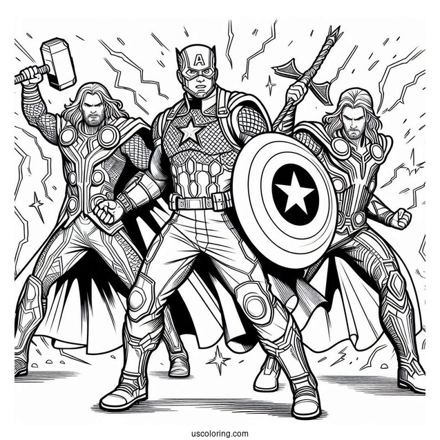 Captain America With Thor And Iron Man