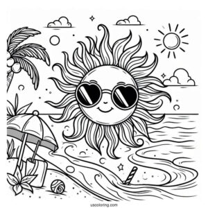 Sun Wearing Sunglasses At The Beach