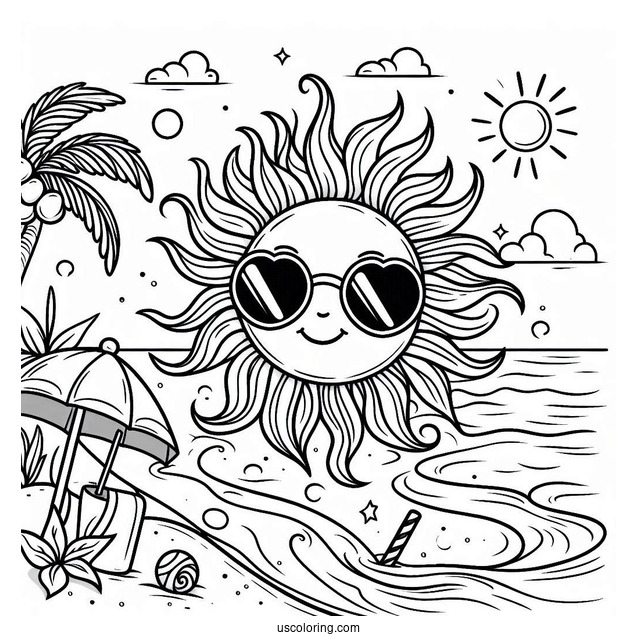 Sun Wearing Sunglasses At The Beach