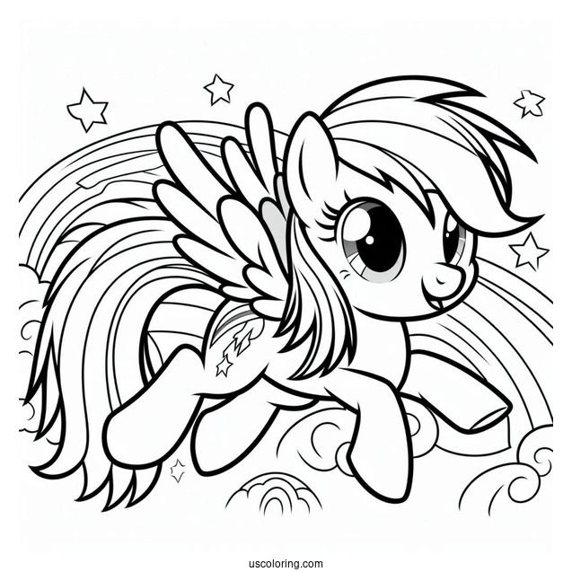 Rainbow Dash Coloring Page Equestria Girls Running