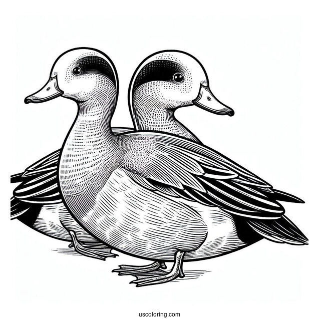 Two American Wigeon Ducks