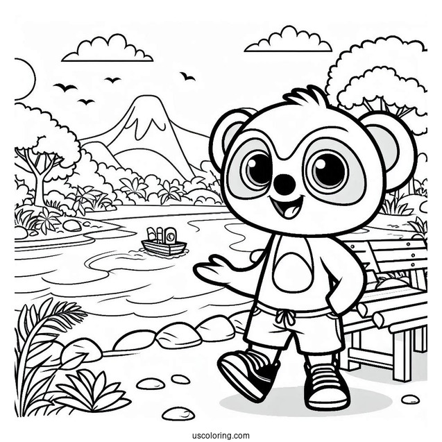 Rio Nico On A Park Coloring Page For Preschoolers