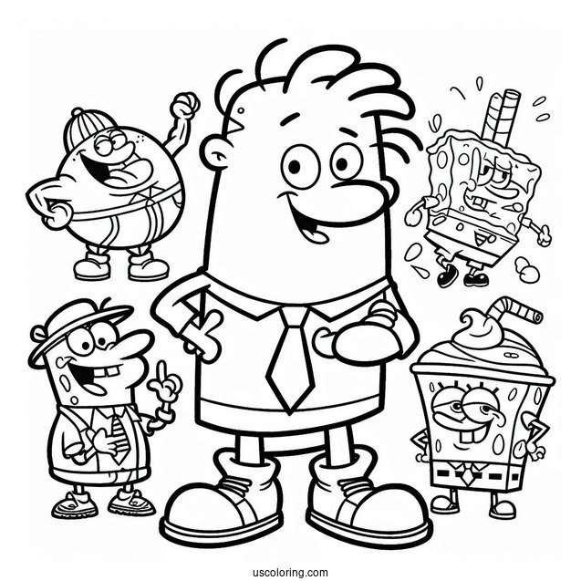 Nickelodeon Coloring Page Of Easy Outline Of Doug Funnie For Kids