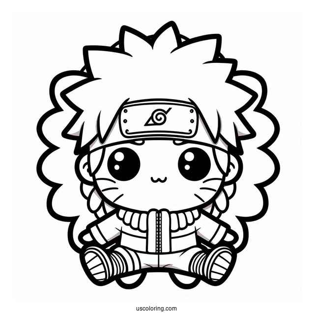 Kawaii Naruto Coloring Page For Preschoolers
