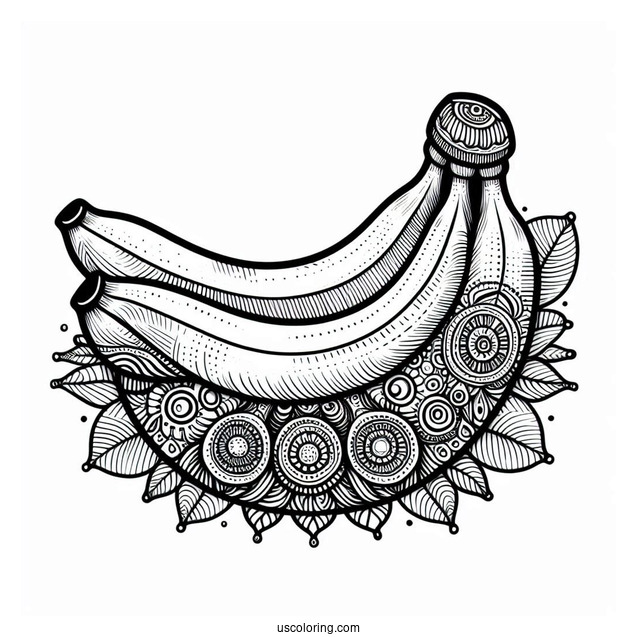 Full Page Banana Coloring Page Mandala