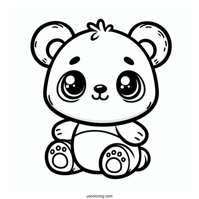 Simple Outline Of Baby Panda To Color