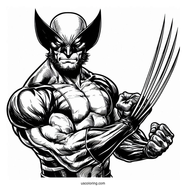 X-Men Wolverine Coloring In For Kids