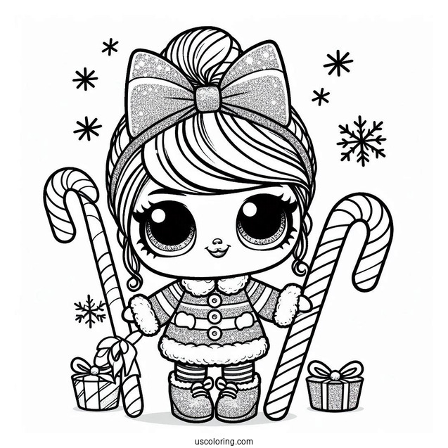 LOL Surprise Doll During Christmas With Candy Canes