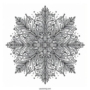 Full Page Of Intricate Snowflake Coloring Page