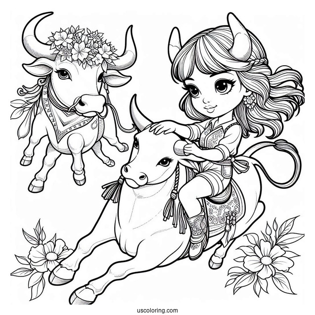 Coloring Sheet Of Bull Riding For Kids