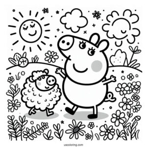 Peppa Pig Playing With Suzy Sheep