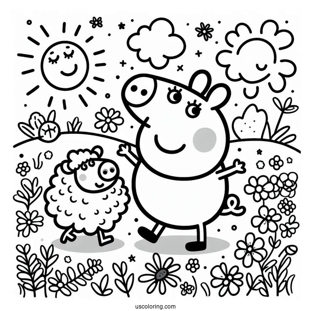 Peppa Pig Playing With Suzy Sheep