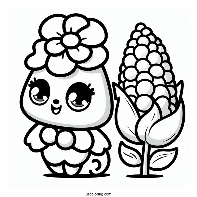 Poppy Corn Shopkins Coloring In For Preschoolers