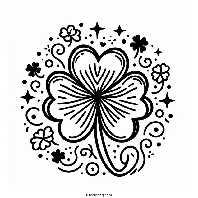 Outline Of St Patrick_s Day Shamrock To Color