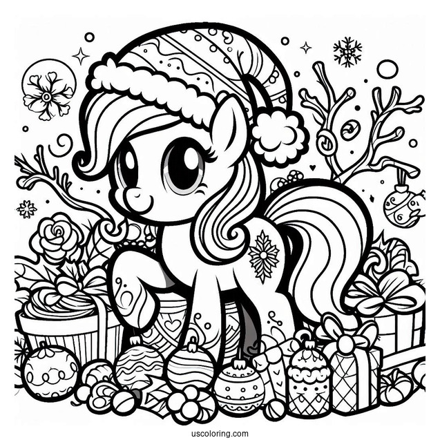 Christmas Themed My Little Pony to Color