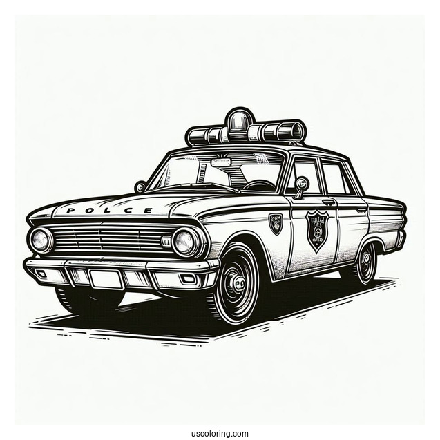 Old Police Car Coloring Sheet